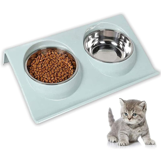 Buy Pet Bowl Set Dog Animals Feeder Bowl Double Food Bowl 15 Tilt