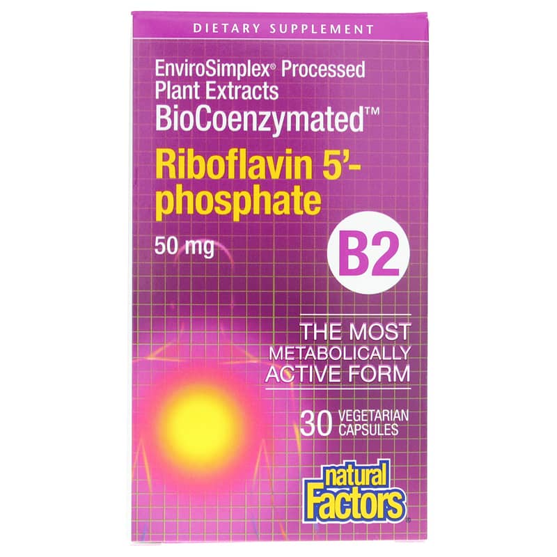 Natural Factors BioCoenzymated Riboflavin 5' Phosphate 50 Mg 30 Veg Capsules