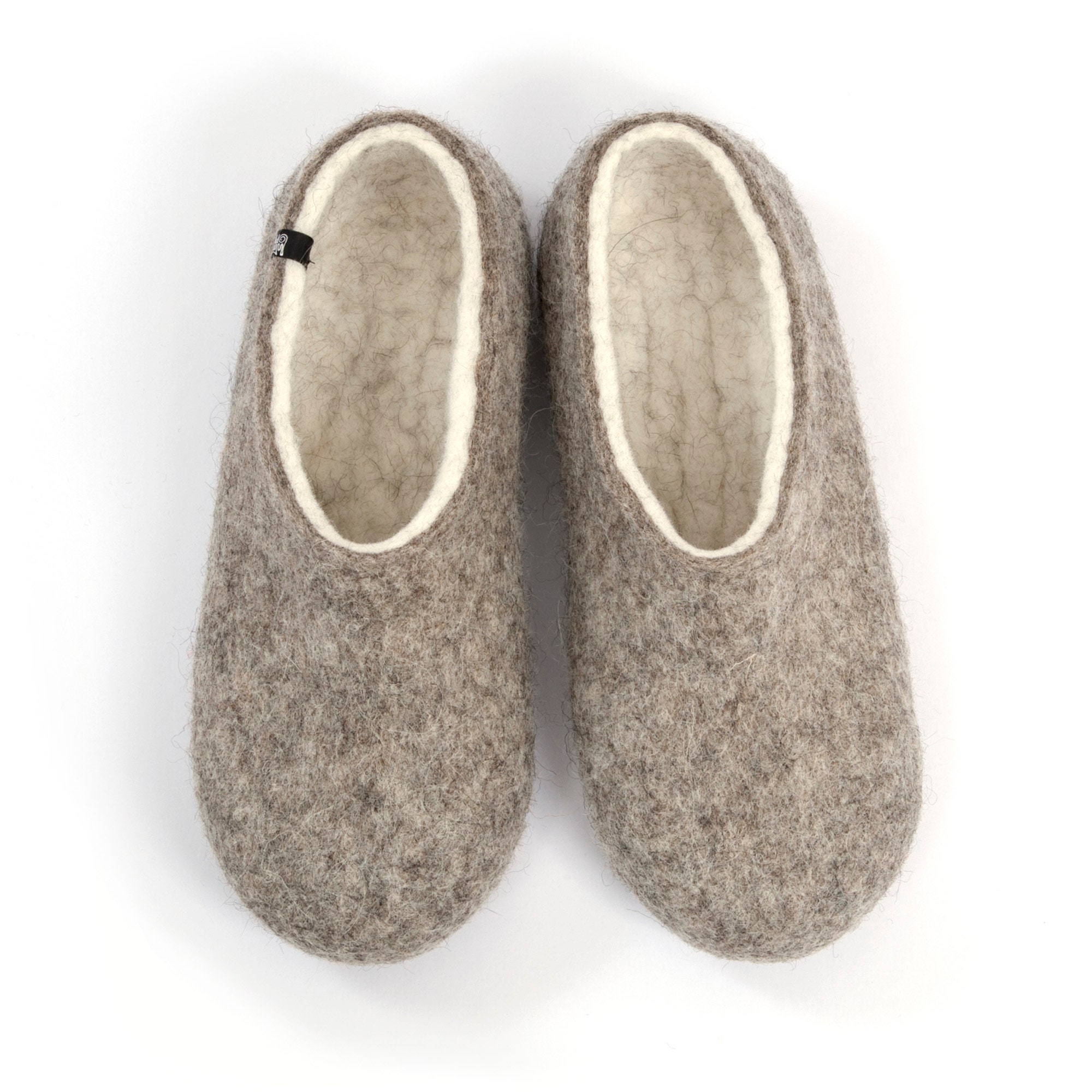 Organic Indoor Shoes, Felted Wool Slippers For Men, Clogs, Eco Friendly House Slippers, Grey Cool Slippers Mens Felt