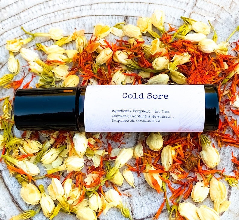 Cold Sore Essential Oil Rollerball Blend 10Ml, Organic, Oils, Self Care, Personal Therapeutic, Gift