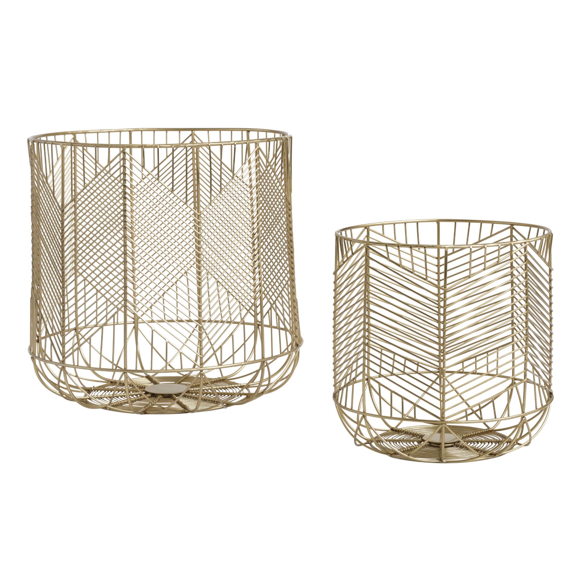 Gold Wire Geometric Reese Basket by World Market