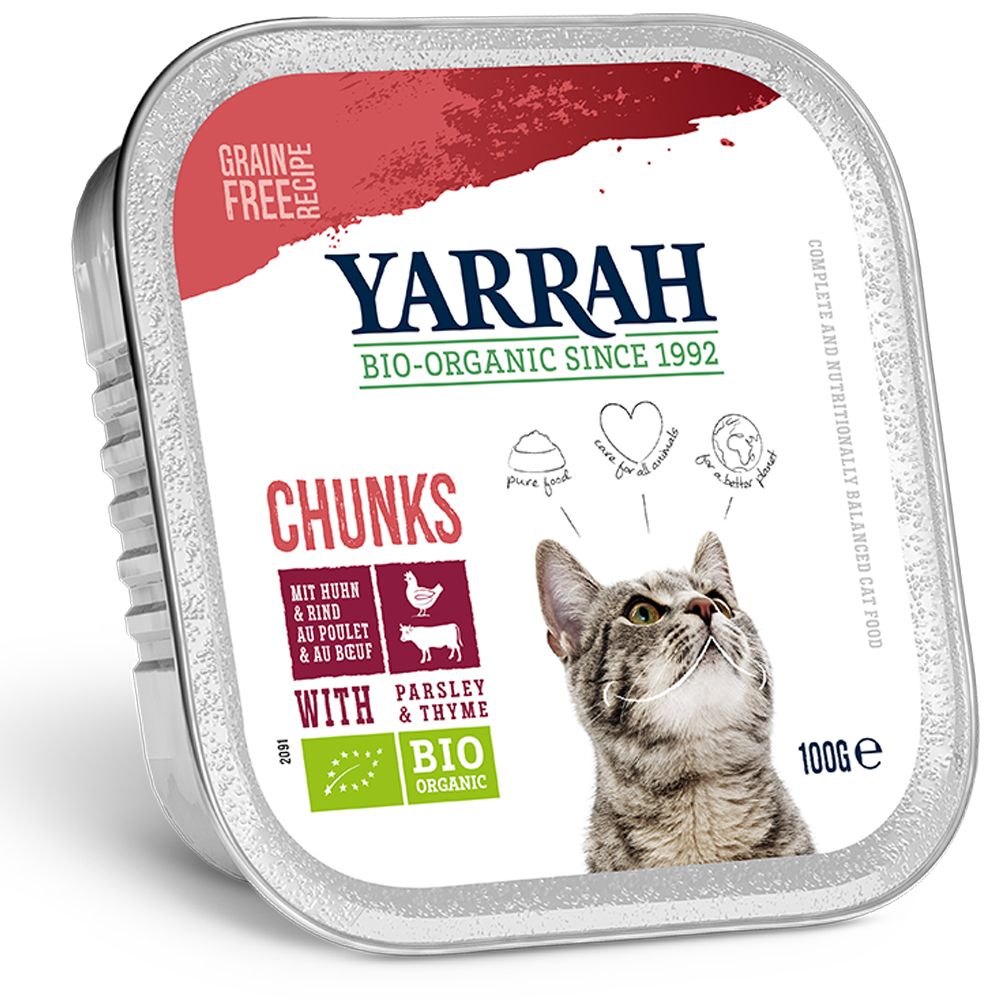 Yarrah Organic Chunks in Gravy 6 x 100g - Organic Chicken & Organic Turkey with Organic Aloe Vera