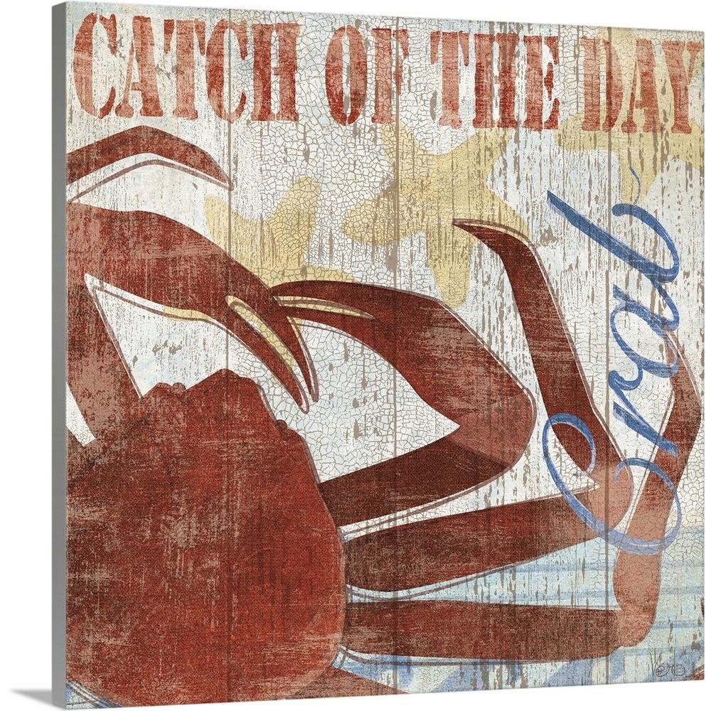 GreatBigCanvas Seafood I by Veronique Charron 24-in H x 24-in W Abstract Print on Canvas | 1927022-24-24X24