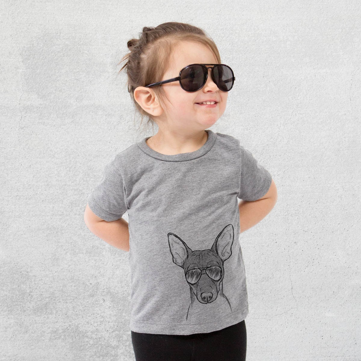 Knox The Rat Terrier Tri-Blend Shirt - Kids Dog Tshirt Animal Glasses T