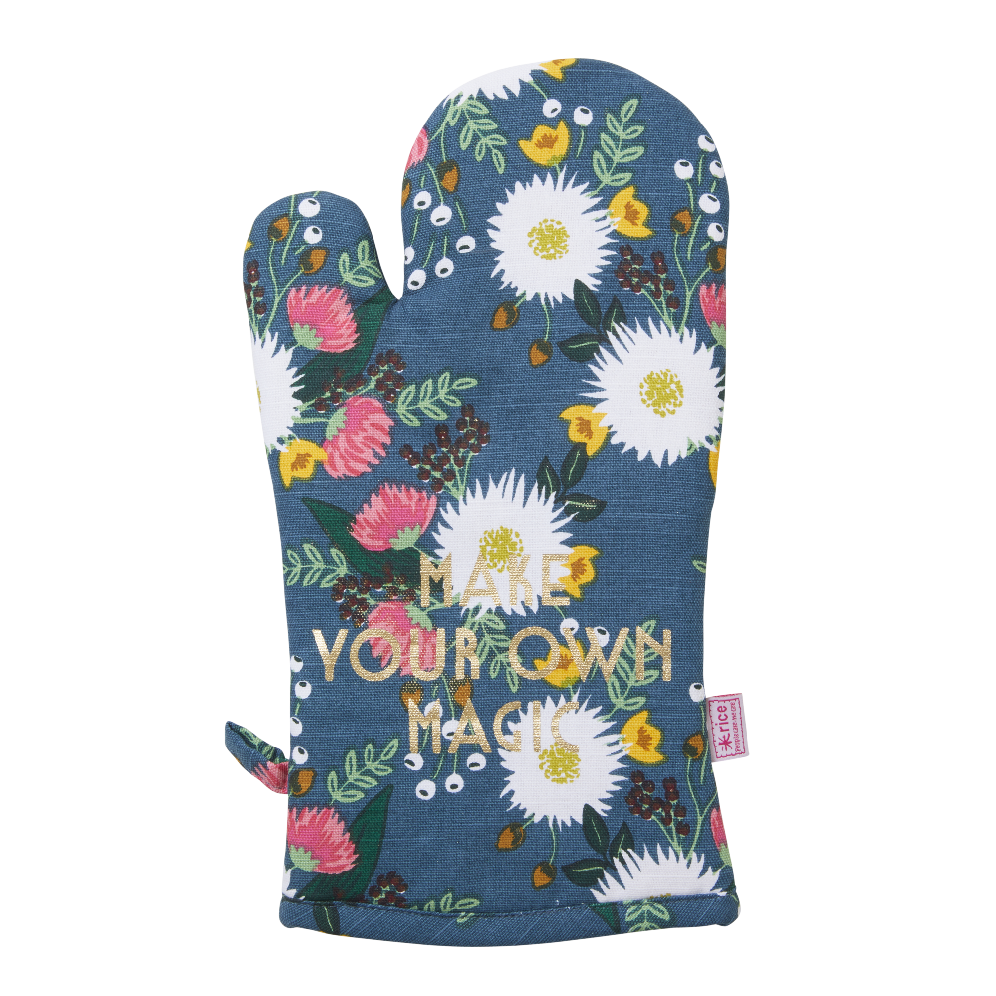 Rice - Cotton Oven Mitten - Wedding Bouquet Print