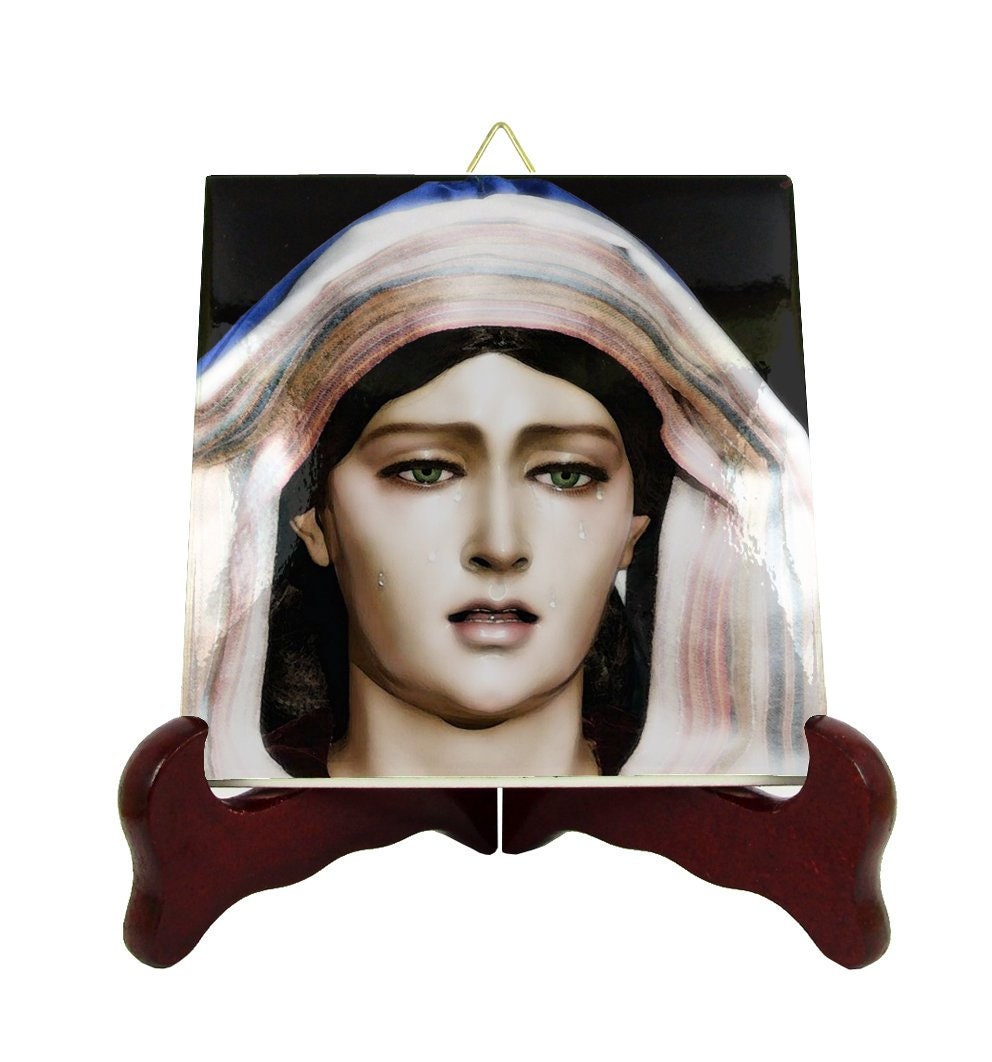 Catholic Gifts - Our Lady Of The Rosary Seville Religious Icon On Ceramic Tile Virgin Holy Pray Catholicism
