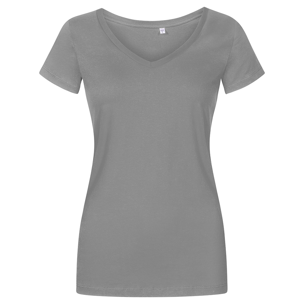 X.O V-Ausschnitt T-Shirt Plus Size Damen, Stahlgrau, XXL
