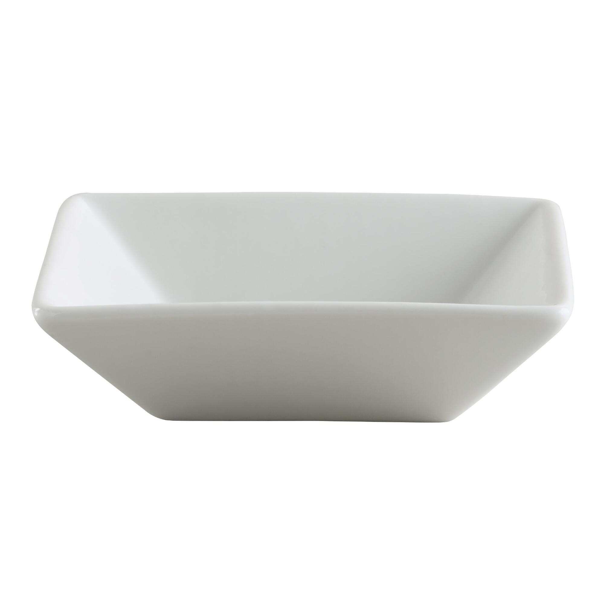 White Porcelain Square Tasting Dishes, Set of 6 by World Market