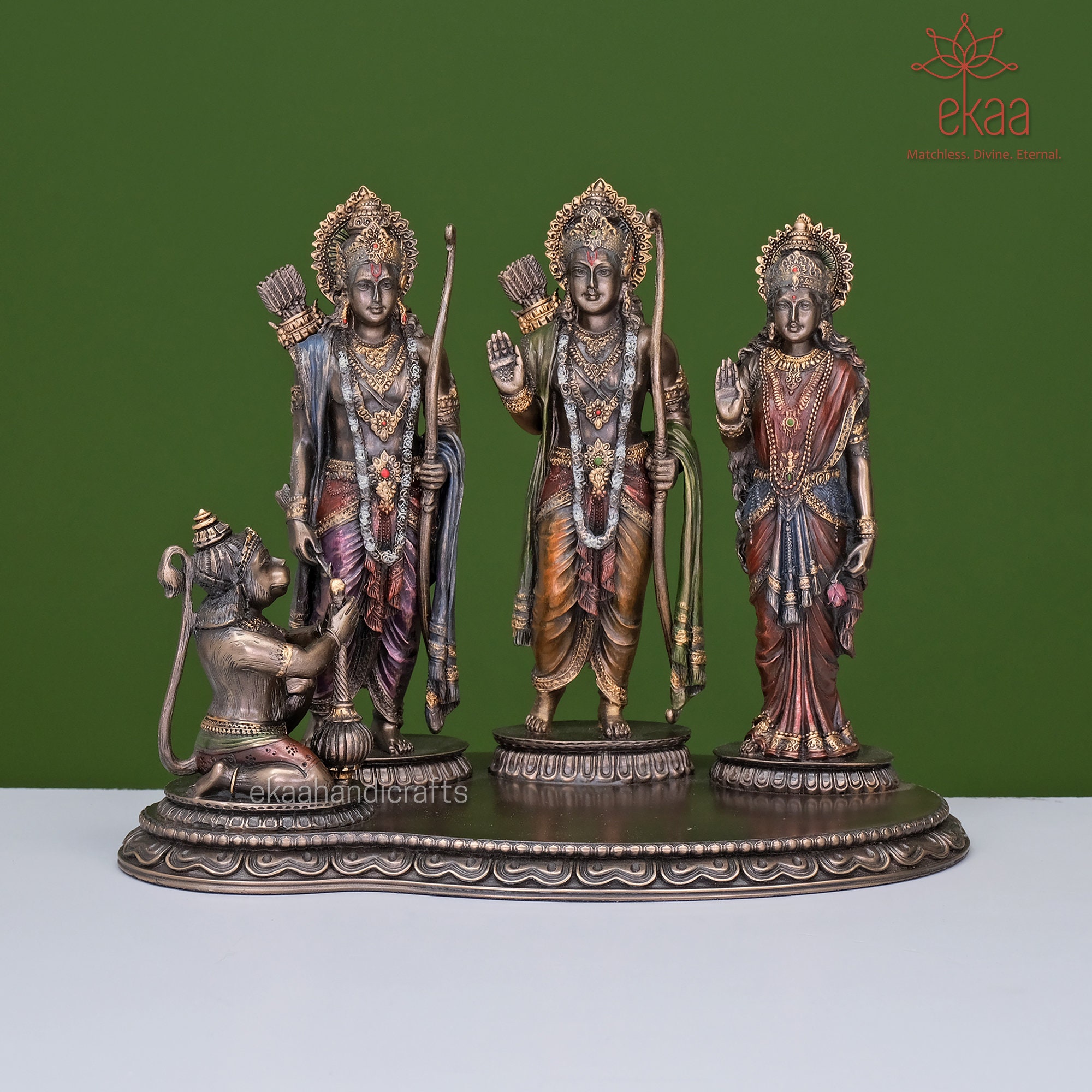 Ramdarbar Statue, 20 cm Lord Rama, Lakshman, Hanuman, Sita Mata, Rama Parivar Statue, Hindu Gods Ram With Hanuman