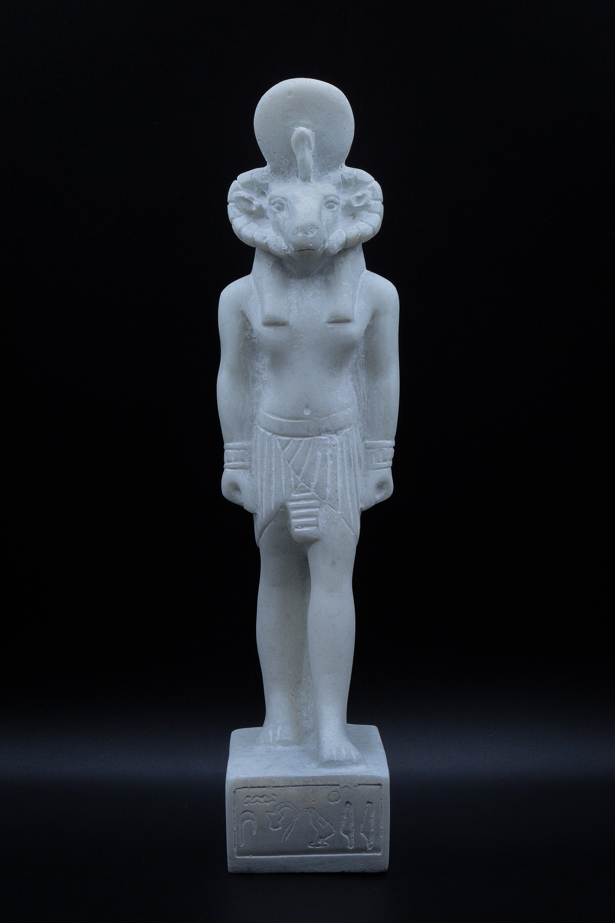 Statue Of Egyptian God Khnum Large Marble Heavy Stone Made in Egypt
