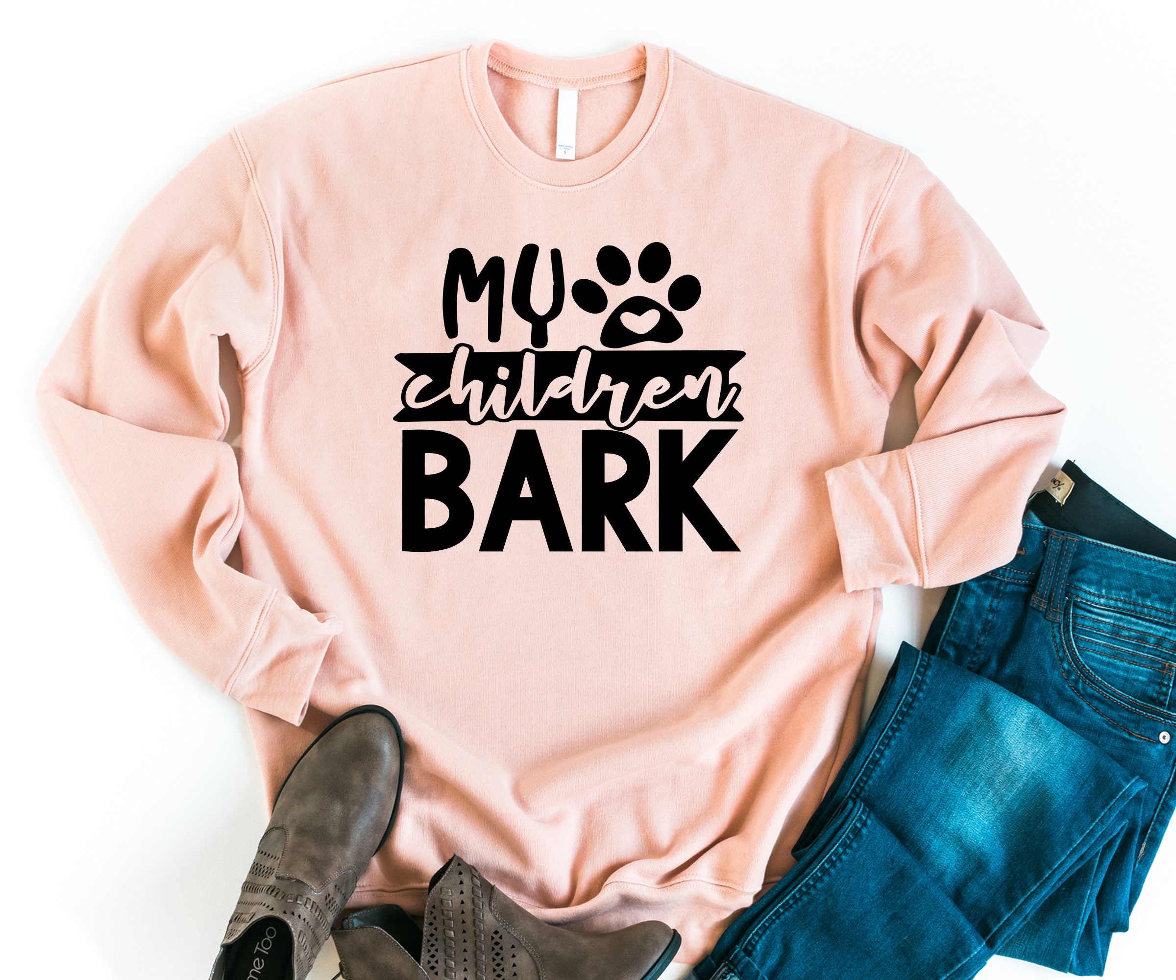 My Children Bark Dog Mom Sweater Womens Sweatshirt Gift For Moms Pitbull Golden Gsd Chihuahua Dogs