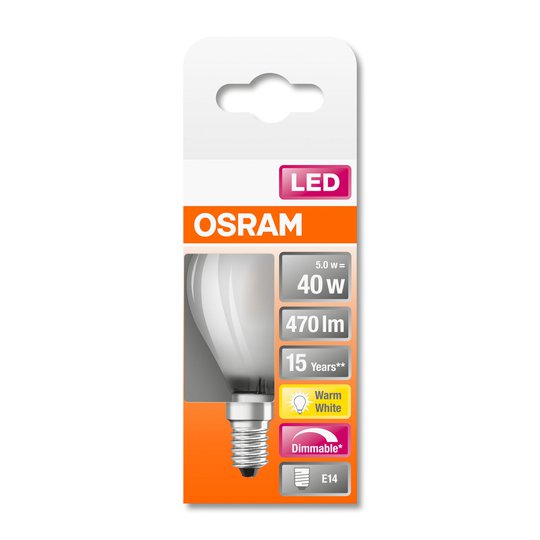 OSRAM-LED-golfpallolamppu E14 6,5W 840 himmennys