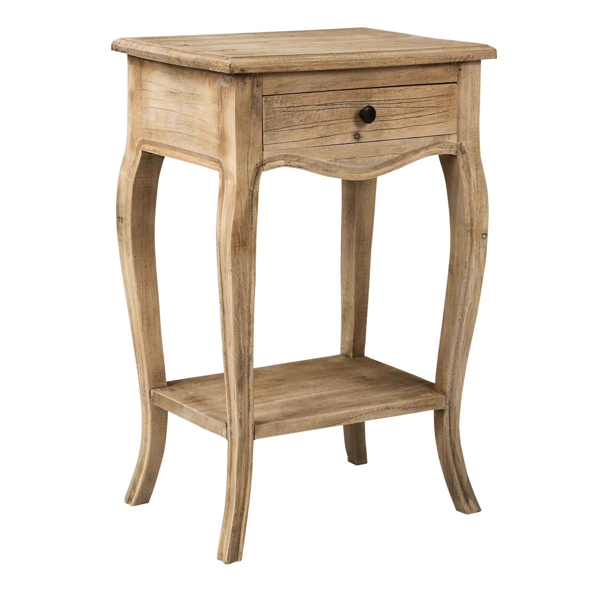 Natural Wood Noam Accent Table with Drawer by World Market