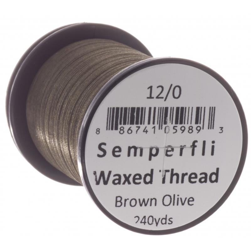 Semperfli Classic Waxed Thread Brown Olive 12/0