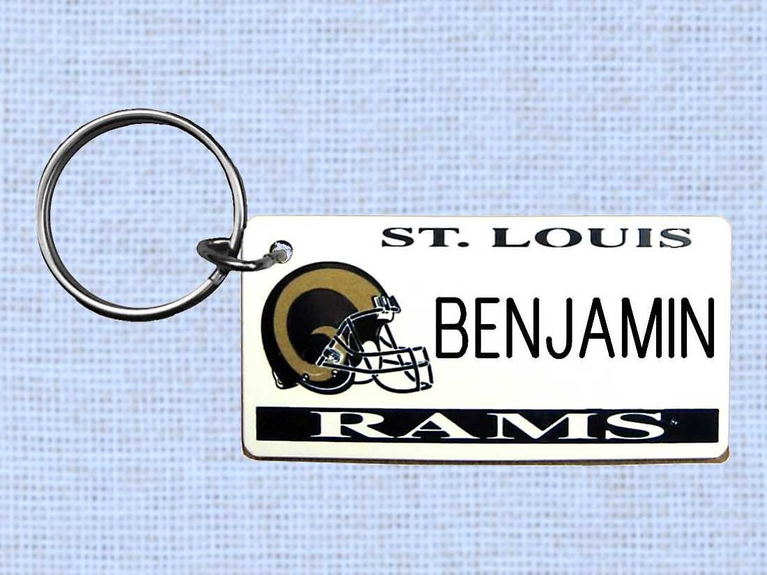 Personalized St. Louis Rams Keychain - Key Ring