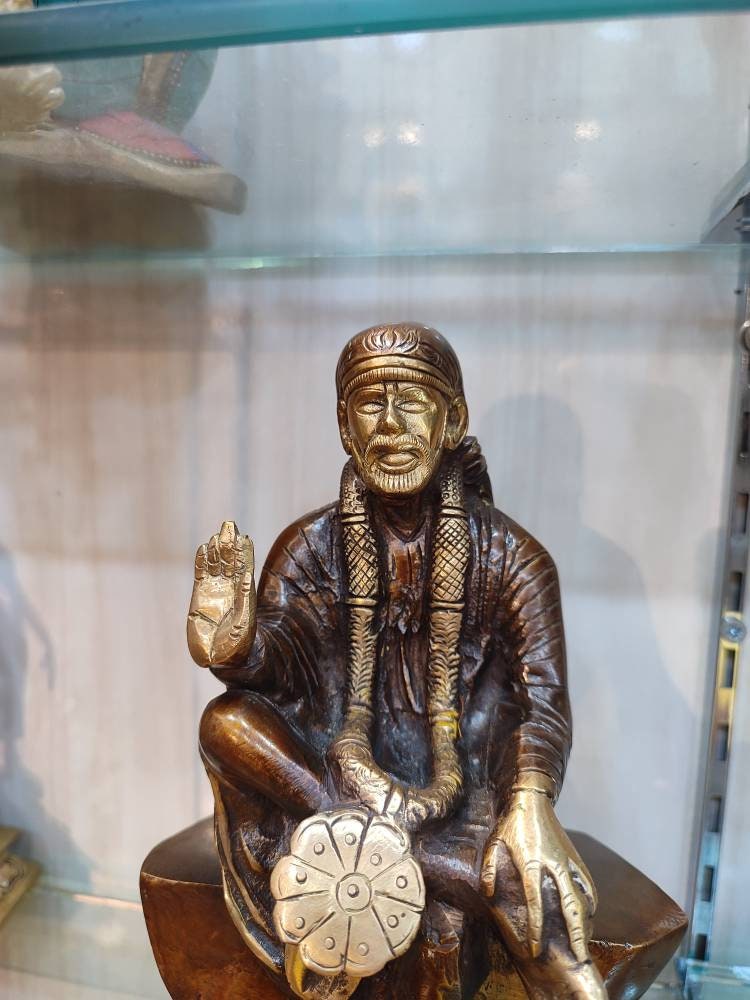 Sai Baba Statue - 21cm Shirdi Sai Om Sairam Idol Of Shirdi For Temple Home Decor A All Religious Devotees Sainath