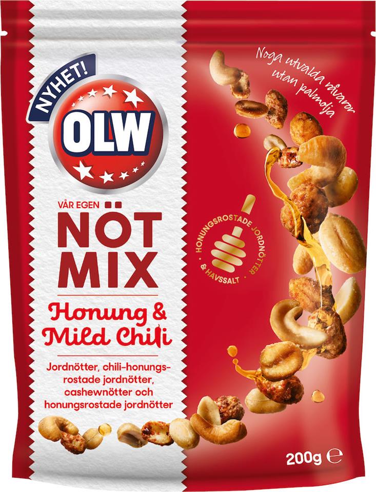 OLW Nötmix Honung & Mild Chili 200g