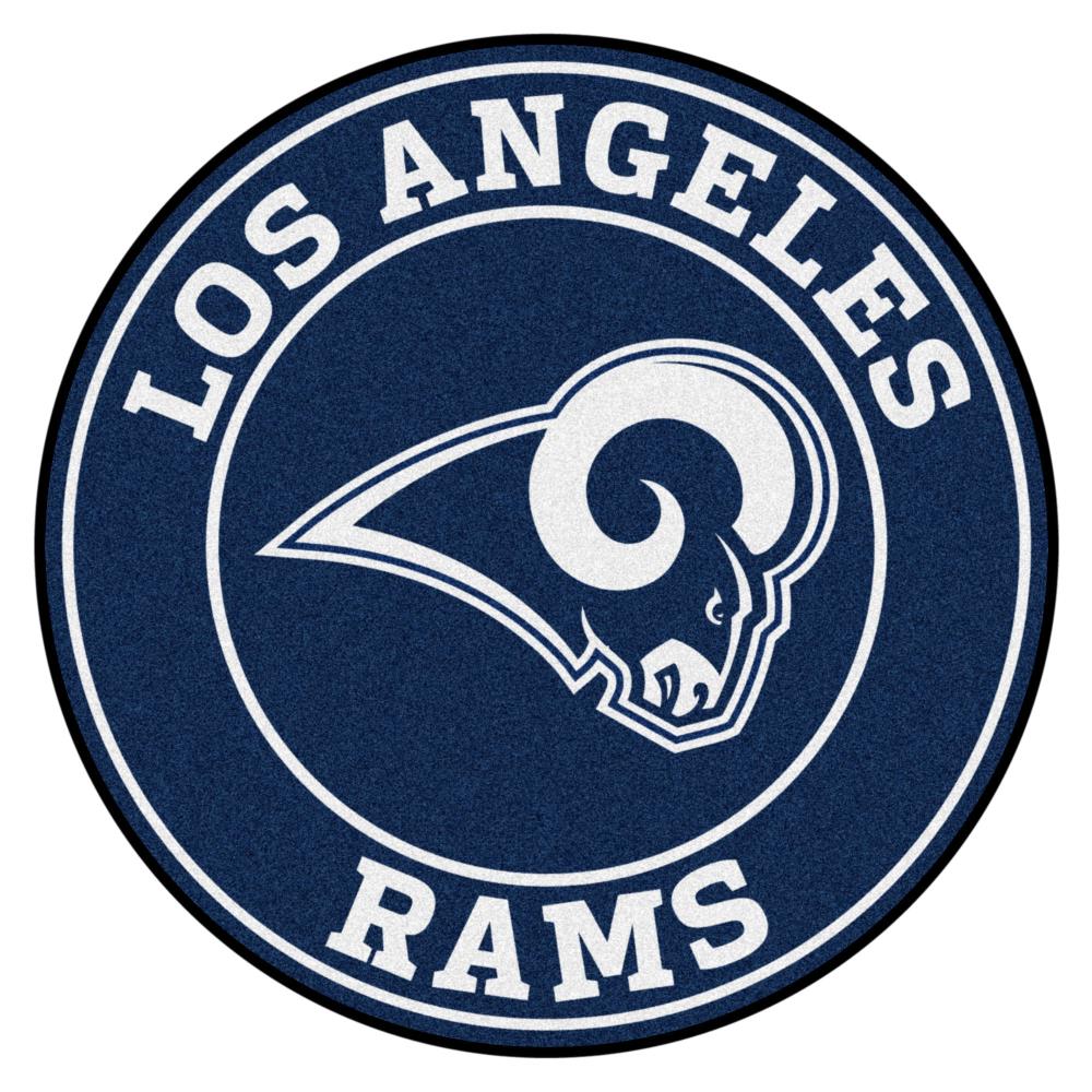 FANMATS Los Angeles Rams NFL Roundel Mat 2-ft x 2-ft Blue Round Indoor Door Mat | 17976