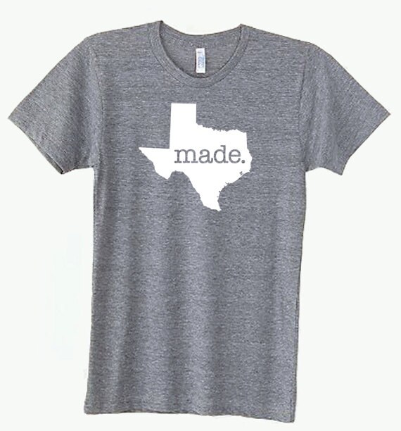 Texas Tx Made Tri Blend Track T-Shirt - Unisex Tee Shirts Size S M L Xl