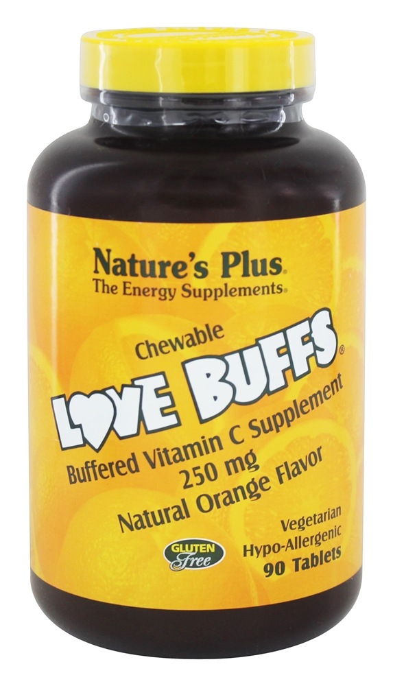 Natures Plus - Love Buffs Chewable Buffered Vitamin C Natural Orange 250 mg. - 90 Tablets