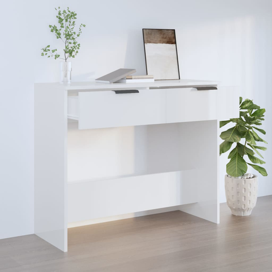 Osta vidaXL Konsolipöytä korkeakiilto valkoinen 90x36x75 cm tekninen puu  netistä