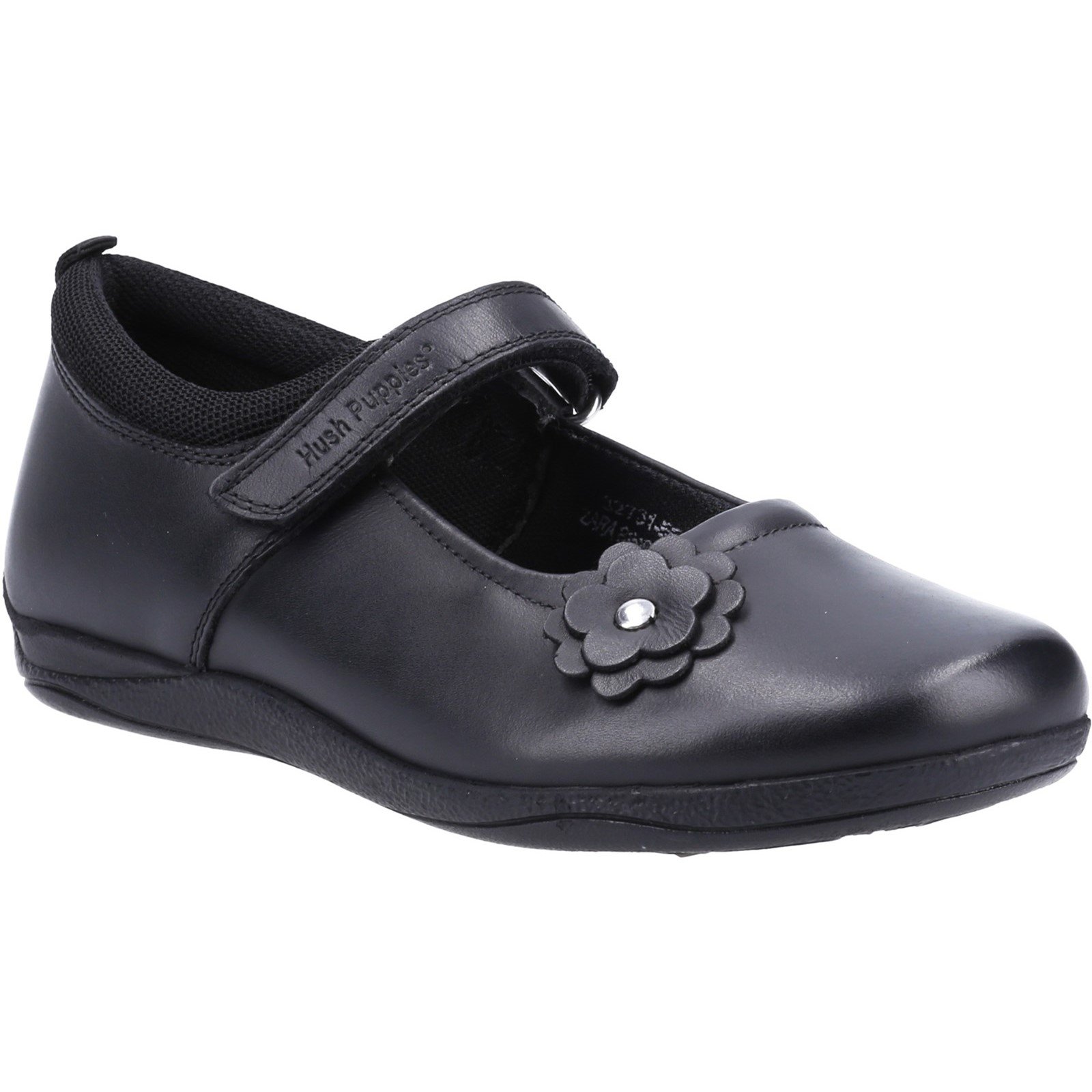 Hush Puppies Kid's Zara Junior School Flat Shoe Black 32731 - Black 13