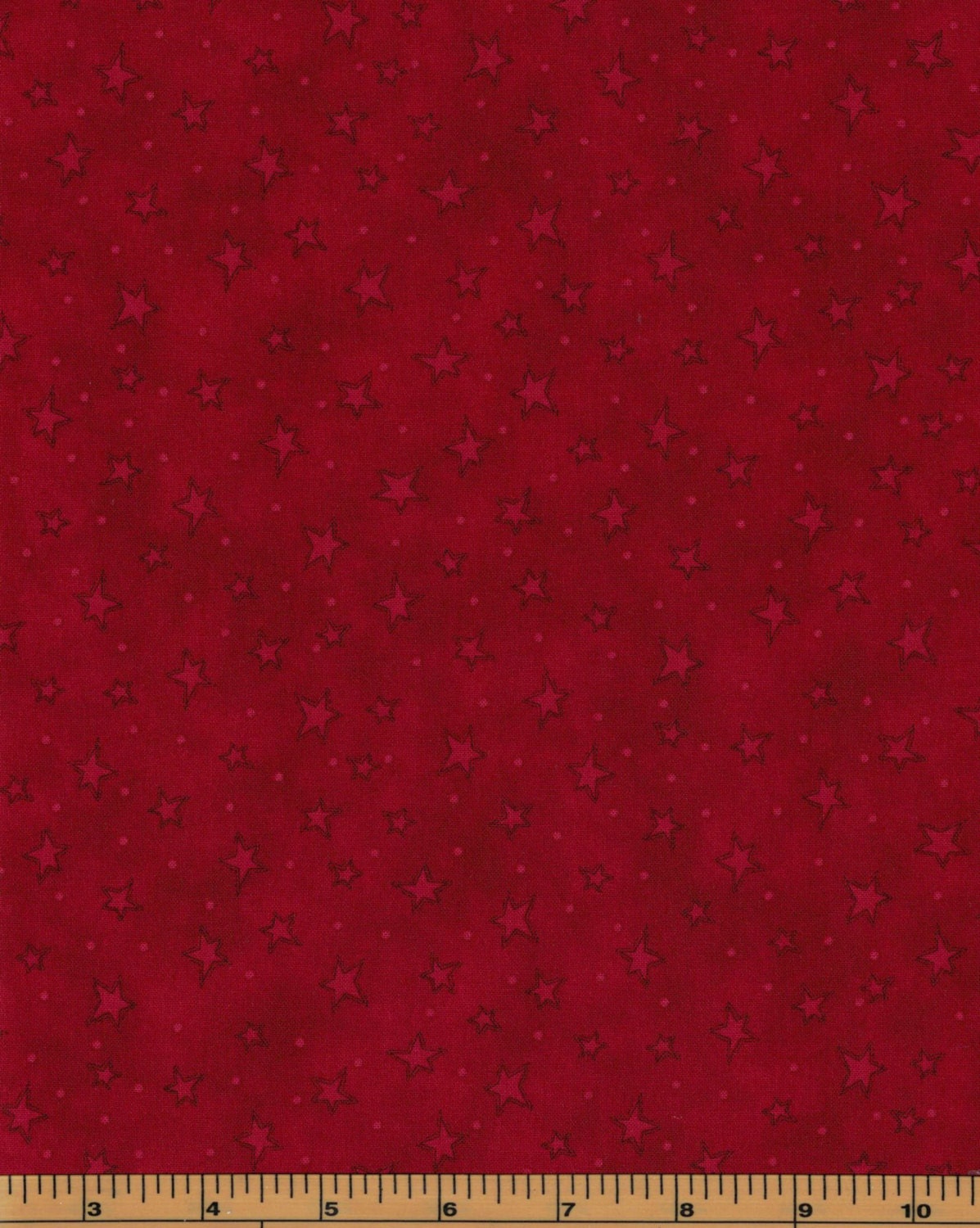 Red Blender Fabric - Starry Basics- Stars By Henry Glass- 100% Cotton