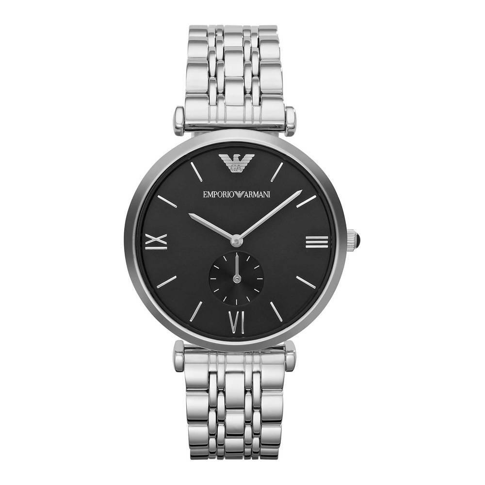 Emporio Armani Men's Gianni T-Bar Analog Dial Watch Silver AR1676