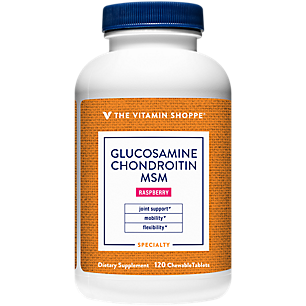 Glucosamine Chondroitin MSM - Supports Joint Health, Mobility & Flexibility - Raspberry (120 Chewable Wafers)