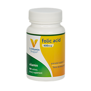 Folic Acid - Prenatal & Cardiovascular Support - 400 MCG (100 Tablets)