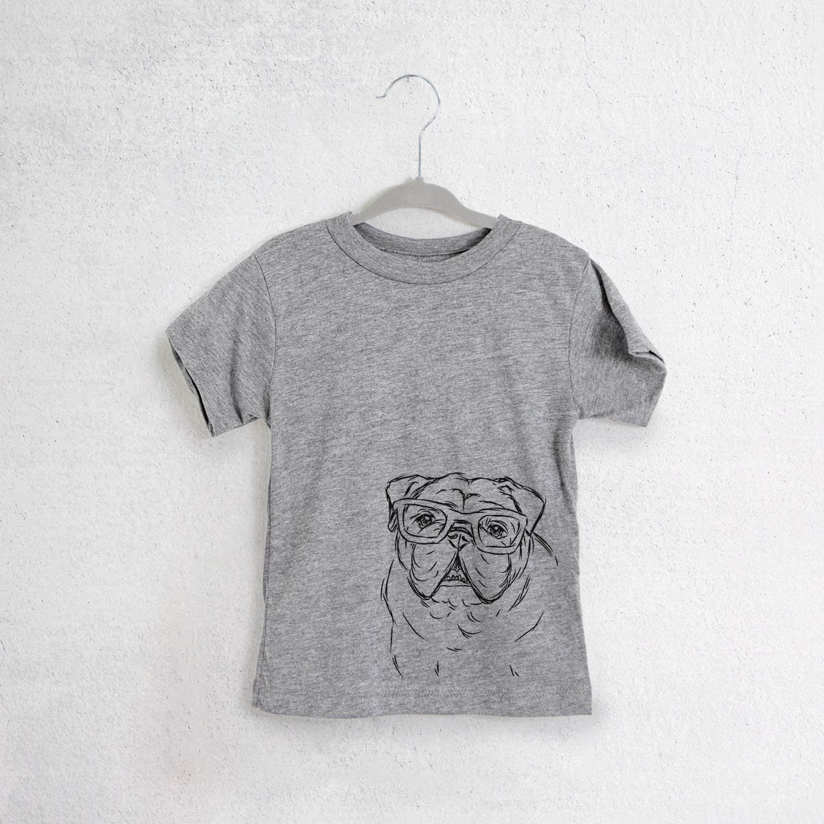 Oliver The Nerd Bulldog Tri-Blend Shirt - Kids Dog Tshirt Animal Glasses T