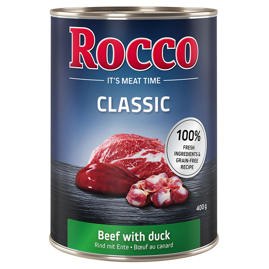 Osta Rocco Classic -säästöpakkaus 24 x 400 g - nauta ja ankka netistä