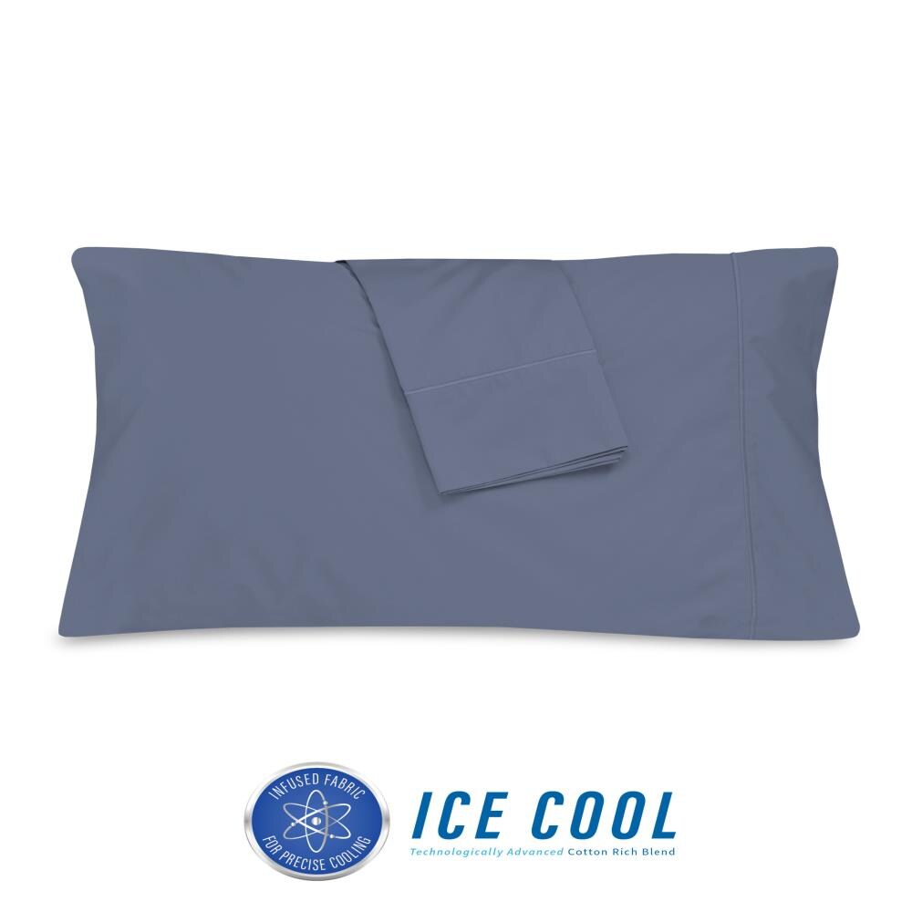 SensorPEDIC 2-Pack Ice Cool Dark Blue Standard Cotton Blend Pillow Case | 10330