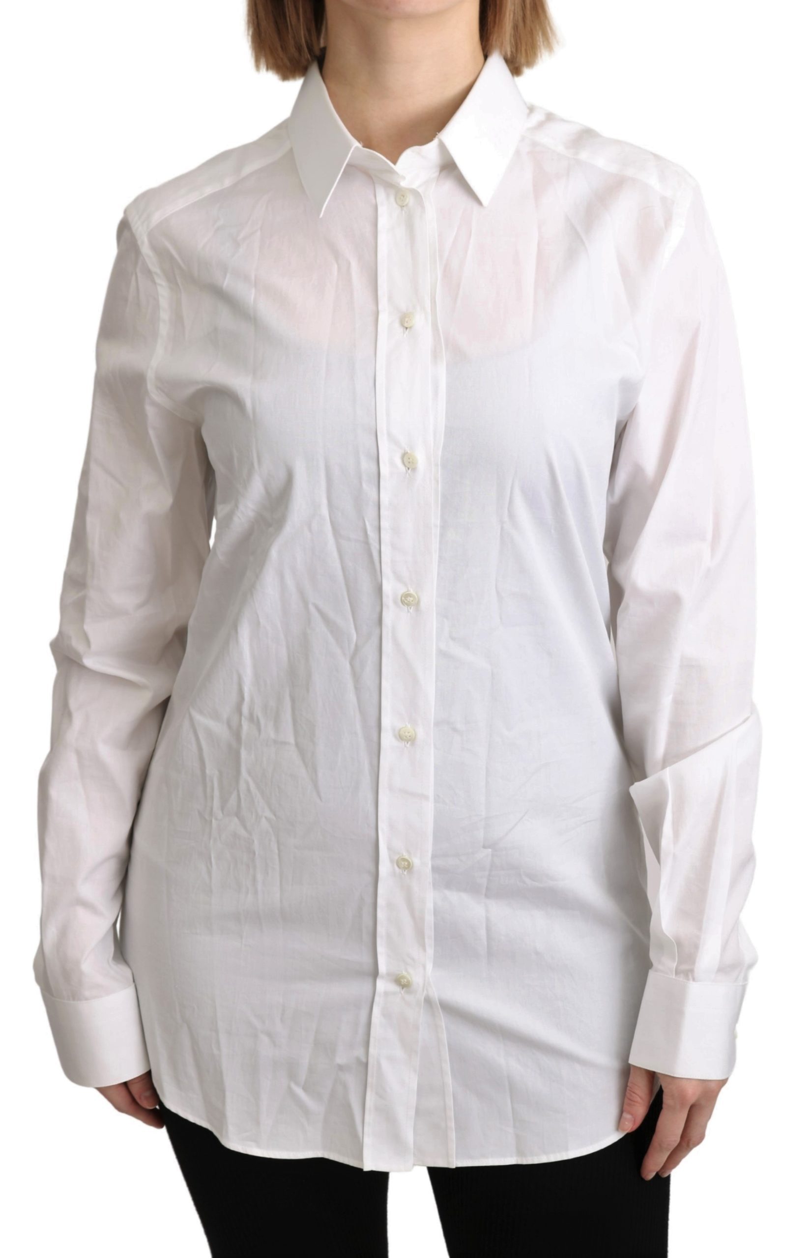 Dolce & Gabbana Women's Collared Formal Cotton Shirt White TSH4602 - IT36 | XS