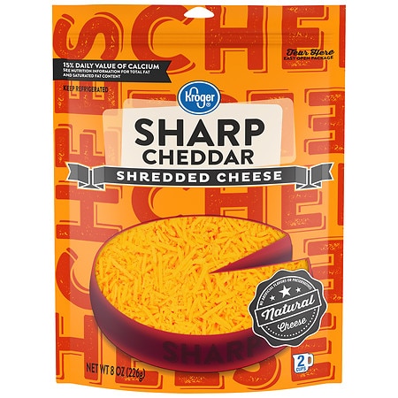 Kroger Shredded Sharp Cheddar Cheese - 8.0 oz