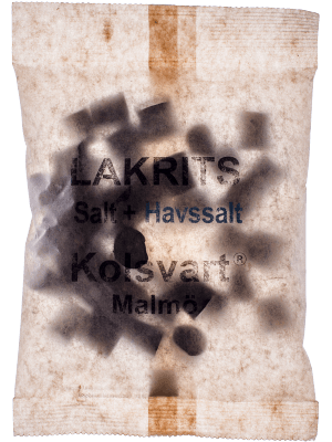Kolsvart Lakrits - Salt + Havssalt 120g