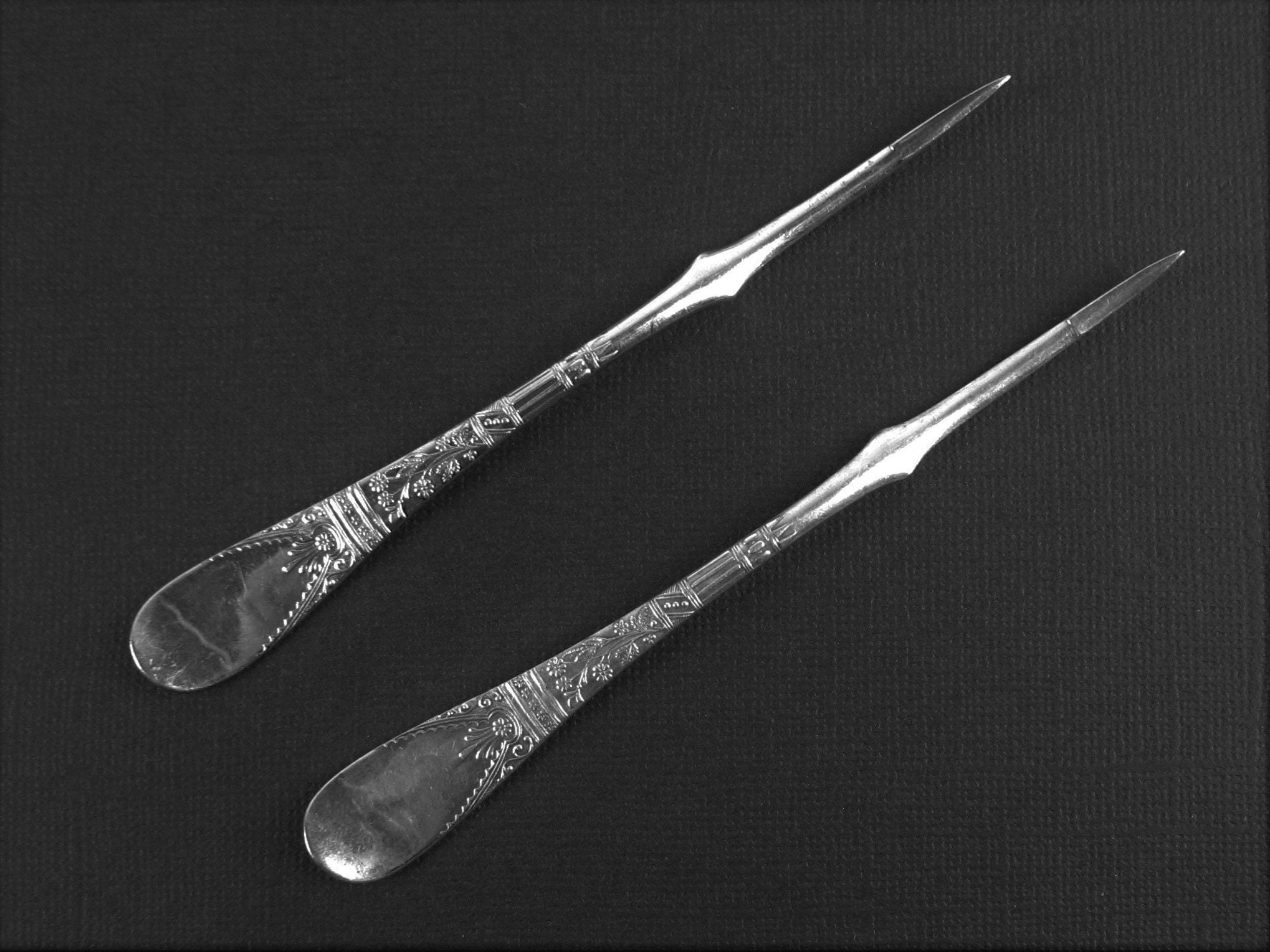 2 X Antique Seafood/Nut Picks Lorne 1878 Pattern Made By Rogers Silverplate Vintage Silver