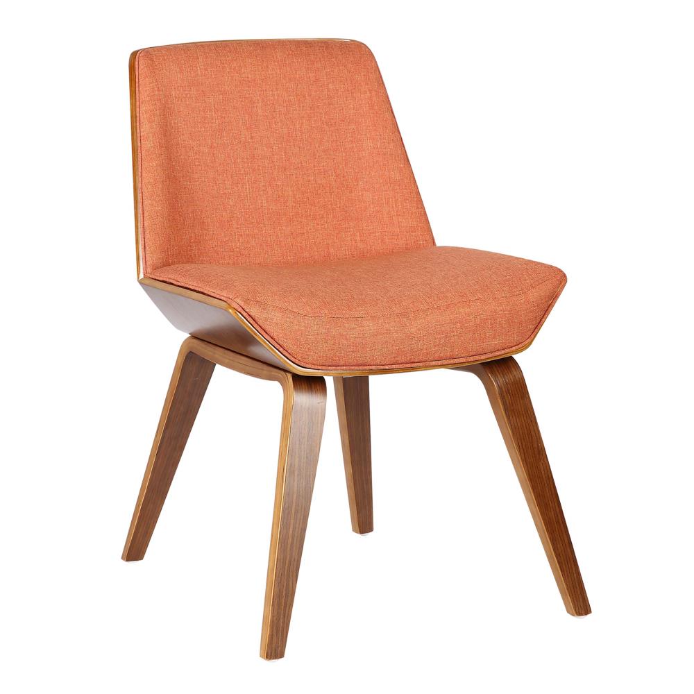 Armen Living Agi Contemporary/Modern Polyester/Polyester Blend Upholstered Dining Side Chair (Wood Frame) in Orange | LCAGSIWAOR