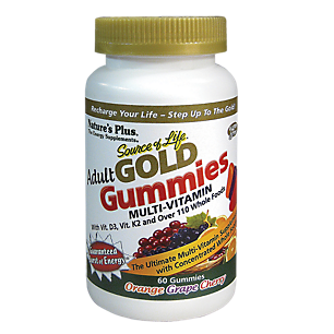 Source of Life Gold Gummy Multivitamins for Adults - Orange, Grape & Cherry (60 Gummies)