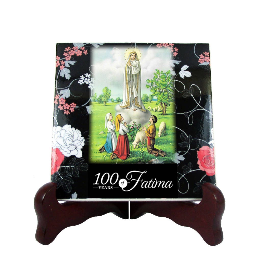 Our Lady Of Fatima 100 Anniversary Collectible Tile - Religious Gifts Catholic Art Virgin Mary