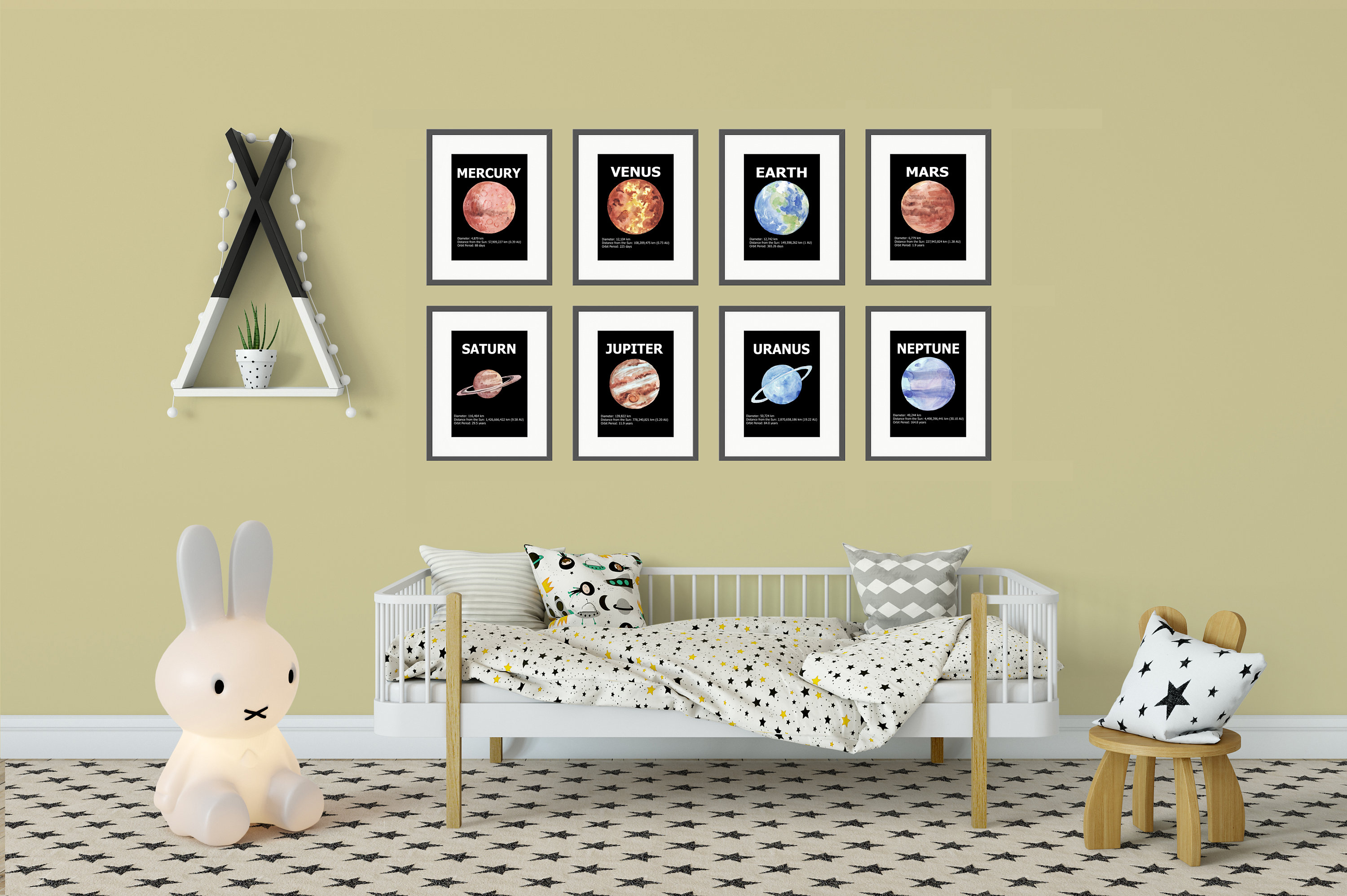 Planet Prints For Kids Room, Outer Space Decor