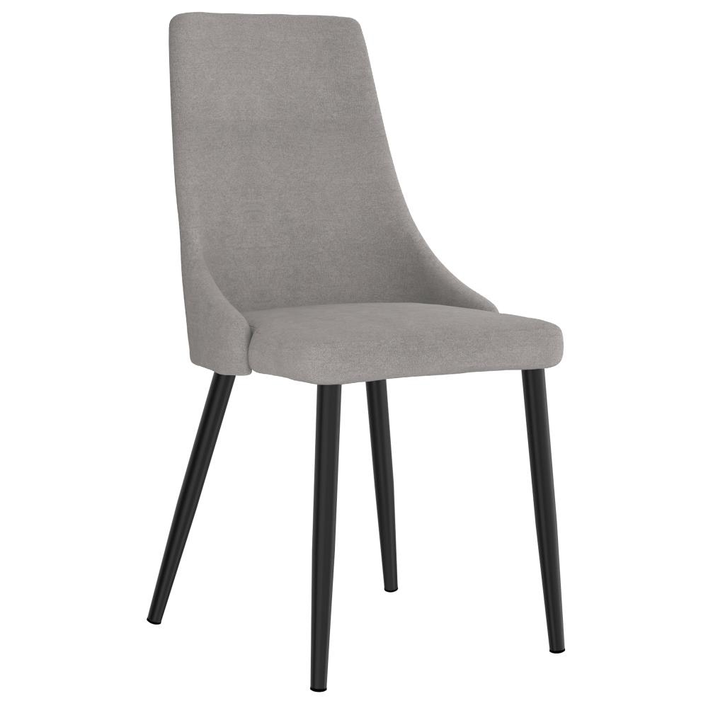 Worldwide Homefurnishings Set of 2 Contemporary/Modern Polyester/Polyester Blend Upholstered Dining Side Chair (Metal Frame) in Gray | 202-536GRY