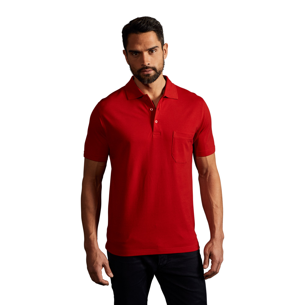 Heavy Poloshirt mit Brusttasche Herren, Rot, L