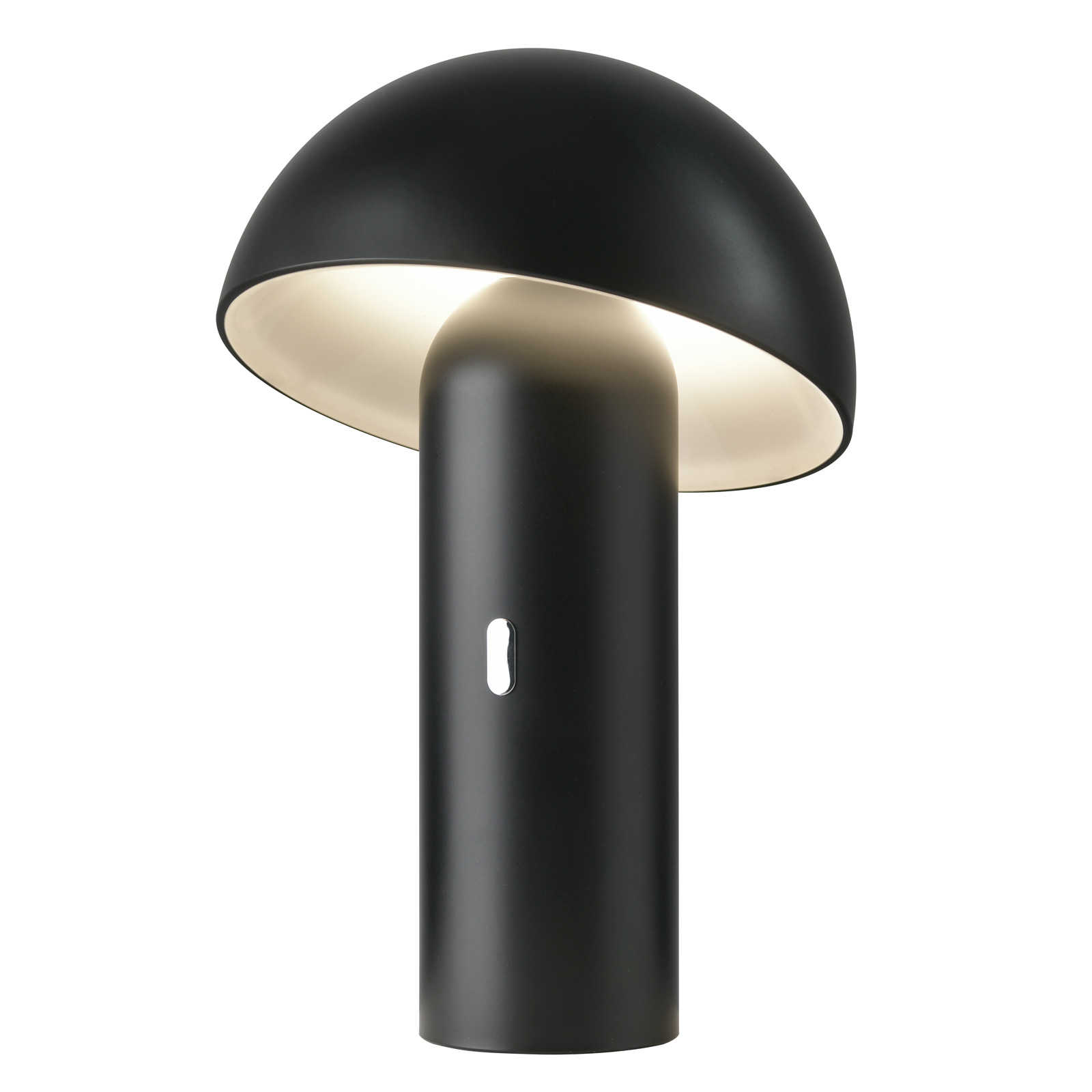 Svamp-LED-pöytälamppu, akku, musta