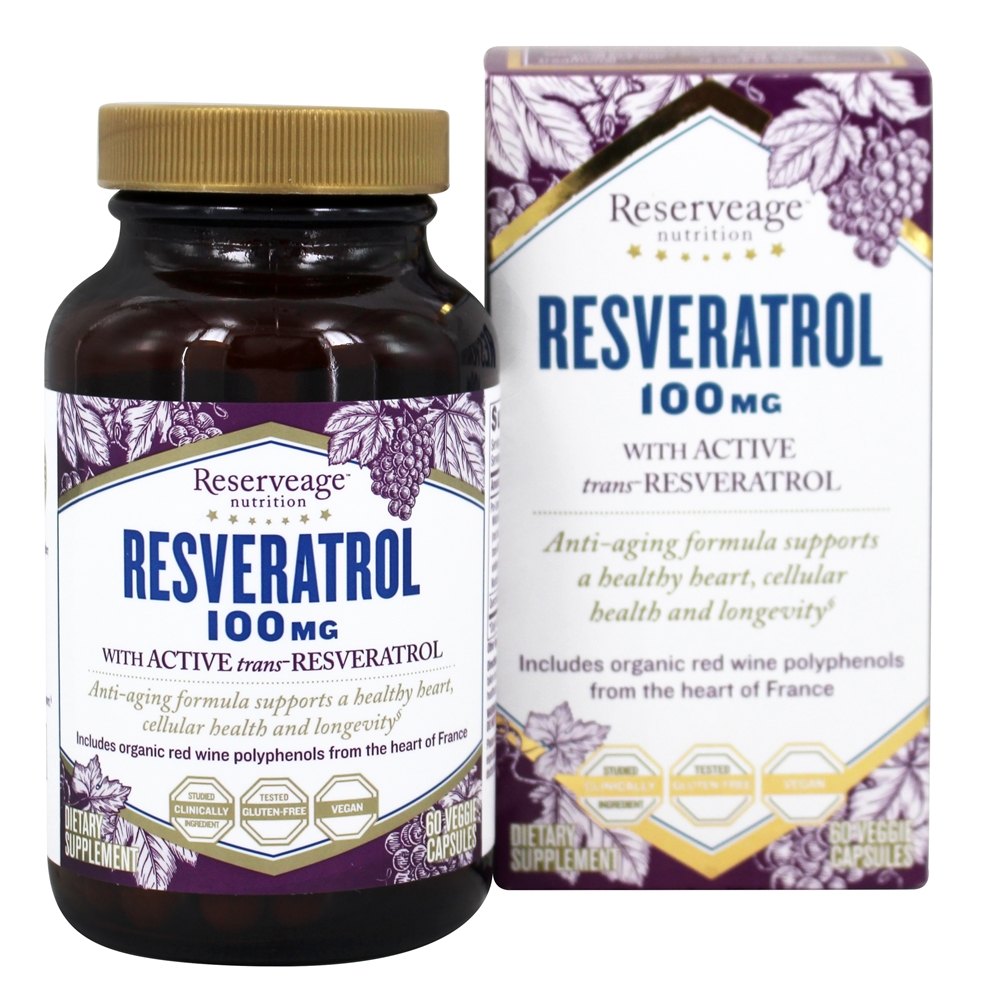 Reserveage Nutrition - Resveratrol 100 mg. - 60 Vegetarian Capsules