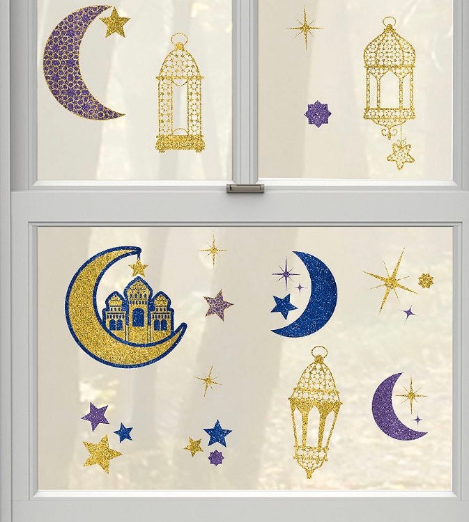 Ramadan/Eid Window Decals 15Pcs