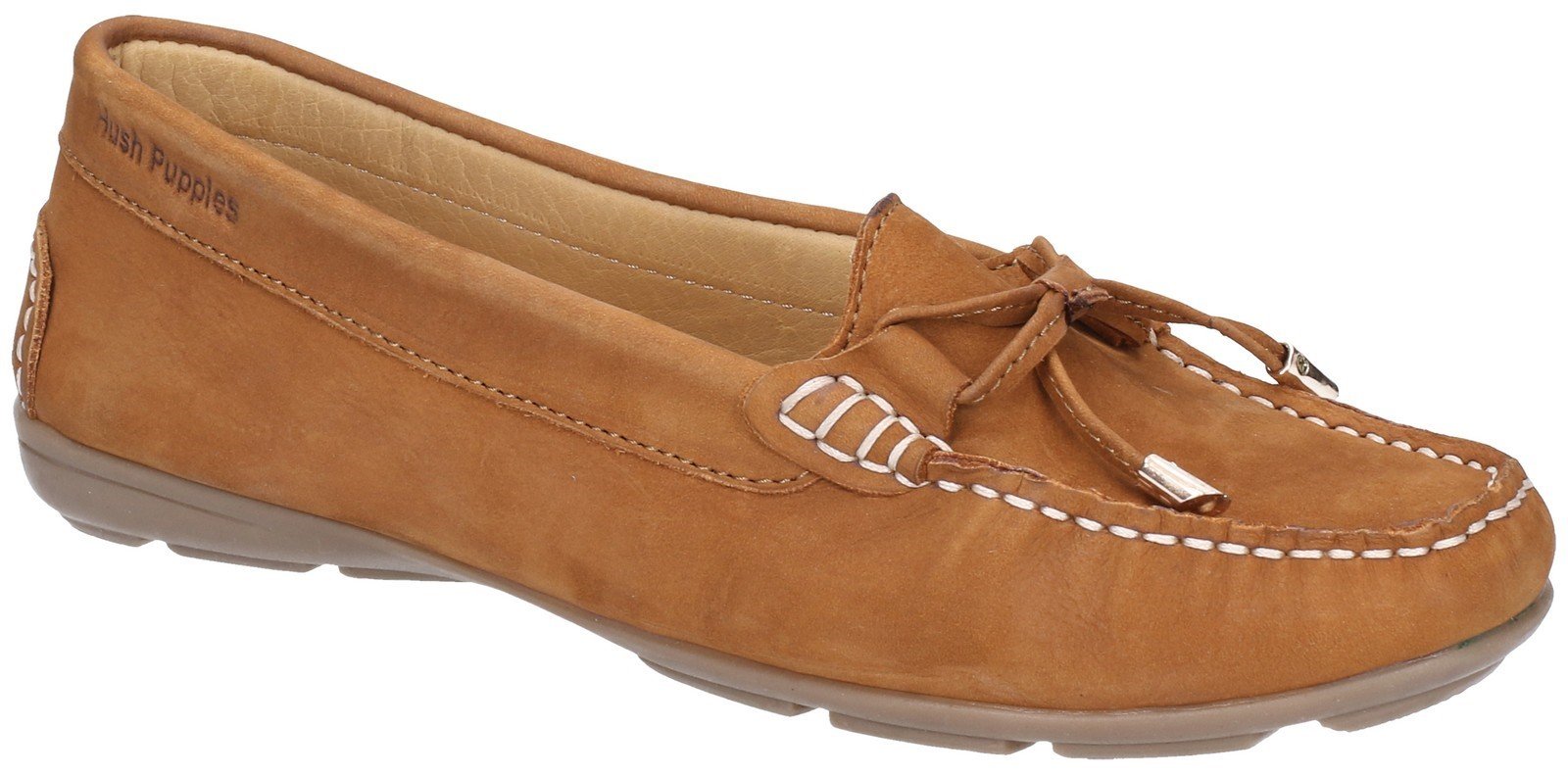 Hush Puppies Women's Maggie Slip On Loafer Shoe Various Colours 28405 - Tan 3