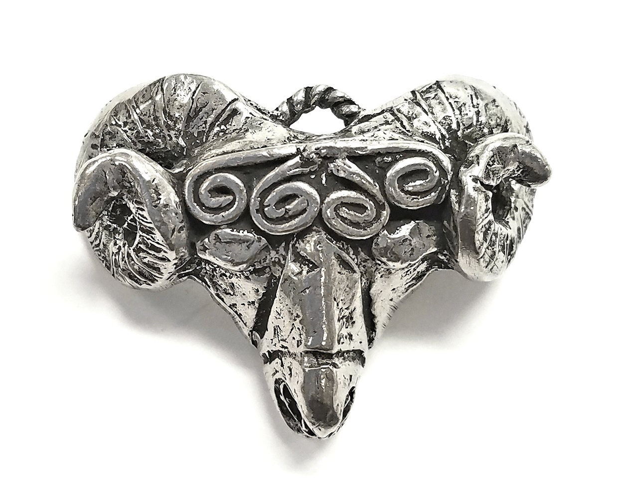 Norse Ram Pewter Pendant By Ram's Horn Studio