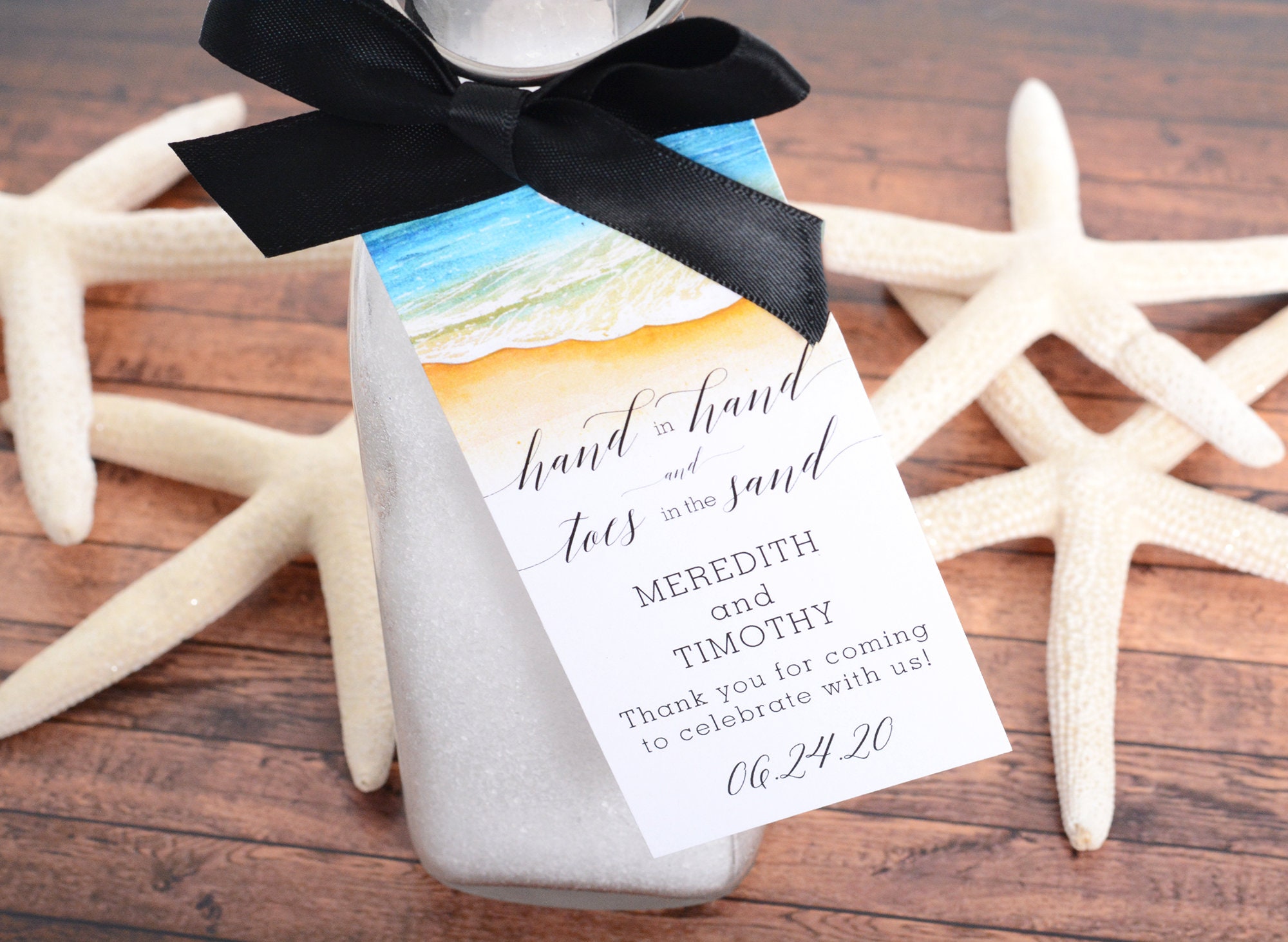 Wedding Favor Tags - Wine Bottle Tags, Box Card, Bag Custom Beach Hanging #wtg-344