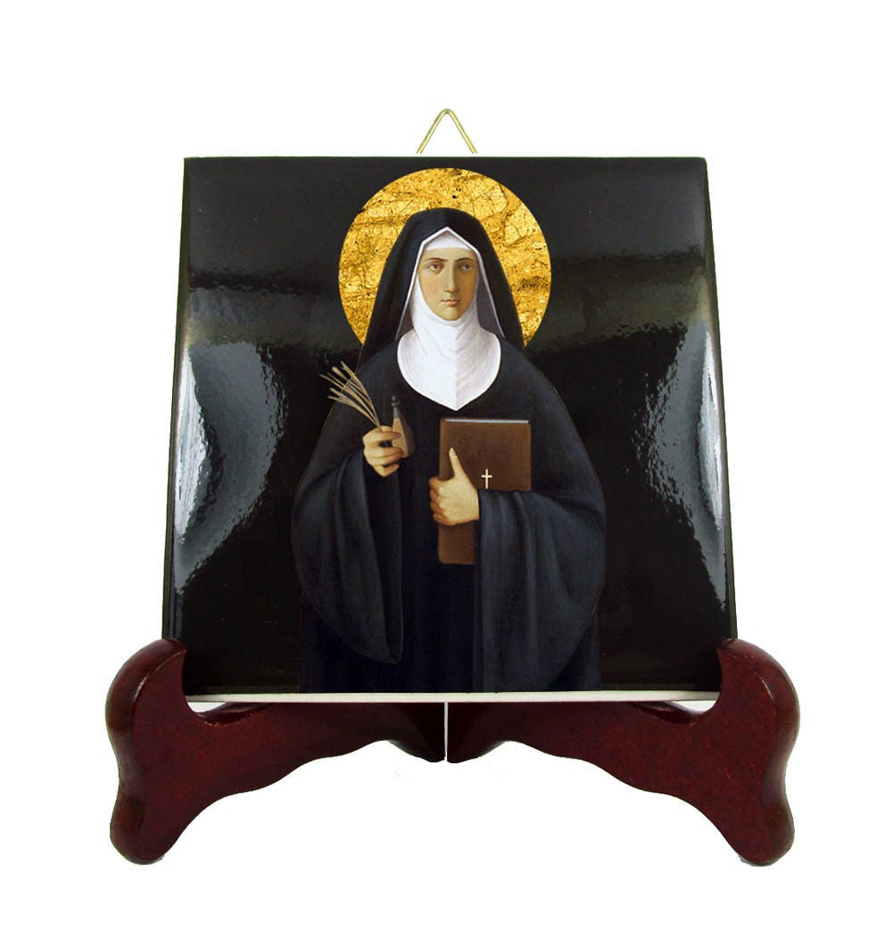 Saint Hildegard Of Bingen - Catholic Saints Serie Decorative Tile Ceramic Icon St